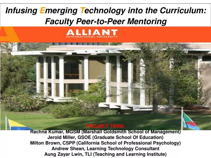 infusing e merging t echnology into the curriculum faculty peer to peer mentoring
