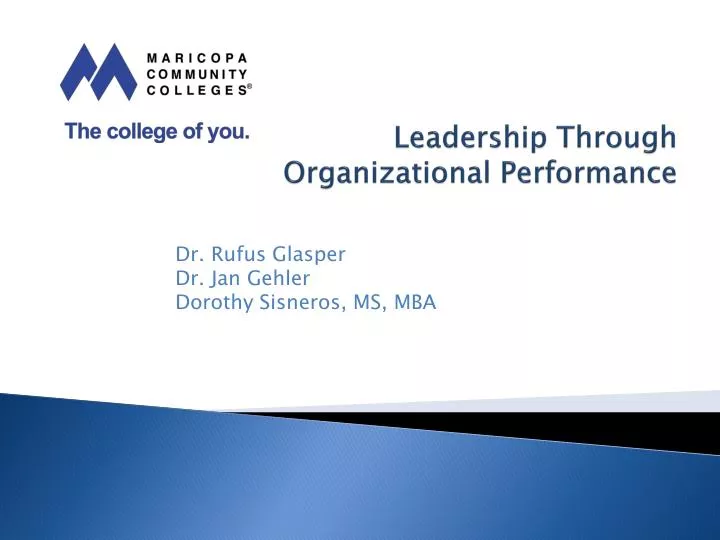 leadership through organizational performance