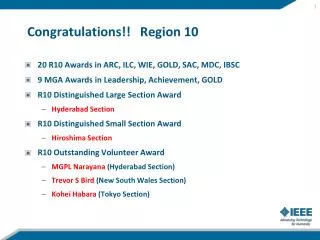 Congratulations!! Region 10