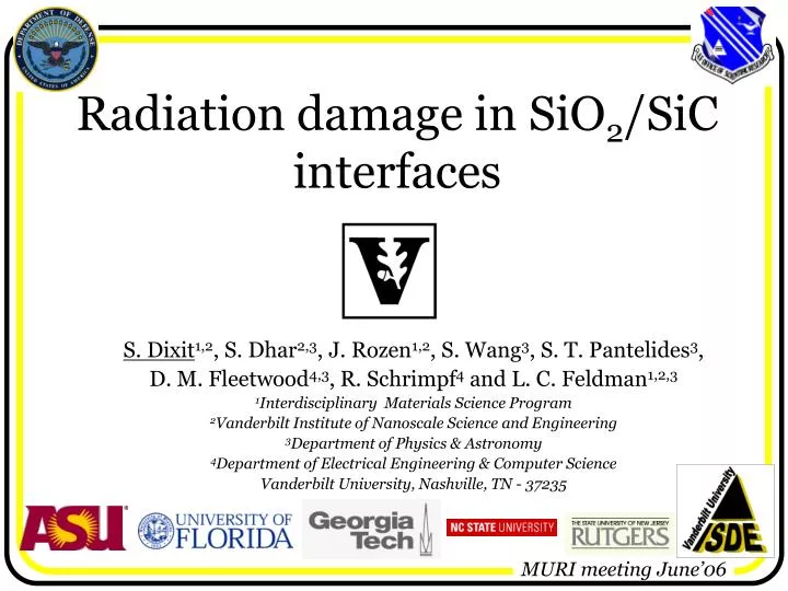 radiation damage in sio 2 sic interfaces