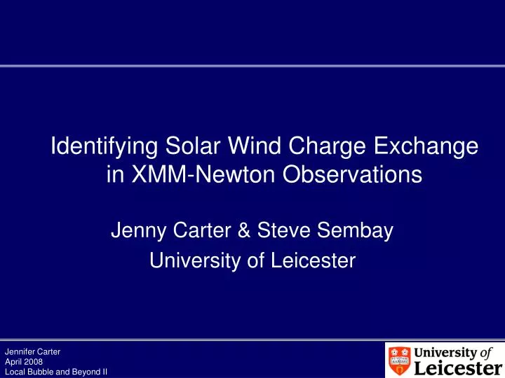 identifying solar wind charge exchange in xmm newton observations
