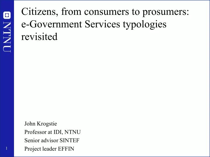 citizens from consumers to prosumers e government services typologies revisited