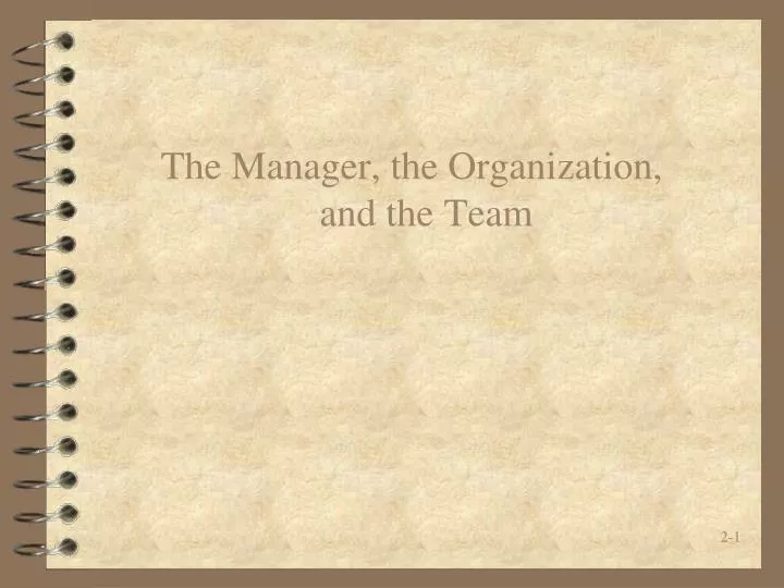 the manager the organization and the team
