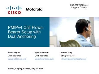 PMIPv4 Call Flows: Bearer Setup with Dual Anchoring