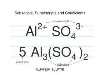 Subscripts, Superscripts and Coefficients