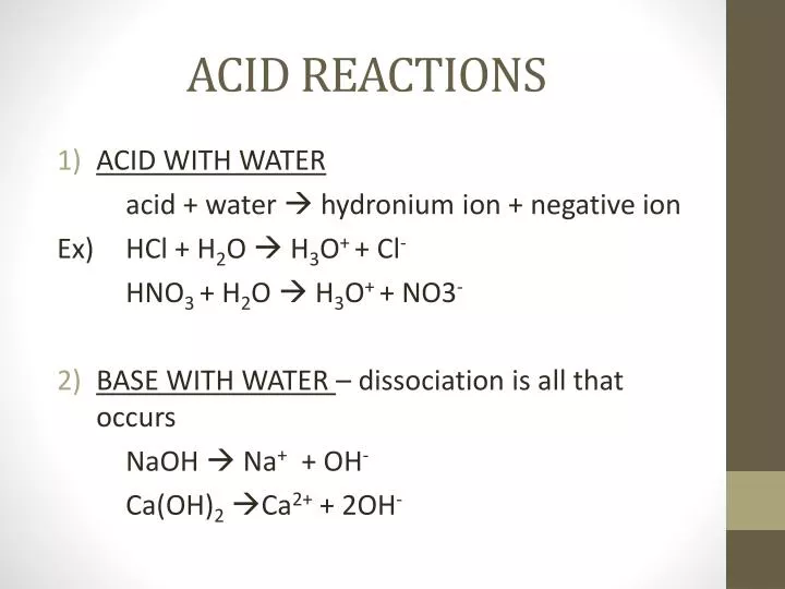 acid reactions