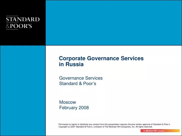 governance services standard poor s