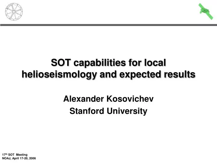 sot capabilities for local helioseismology and expected results