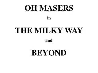 OH MASERS in THE MILKY WAY and BEYOND