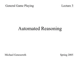 Automated Reasoning