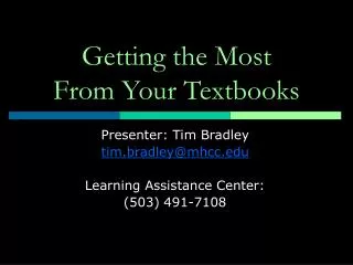 Getting the Most From Your Textbooks