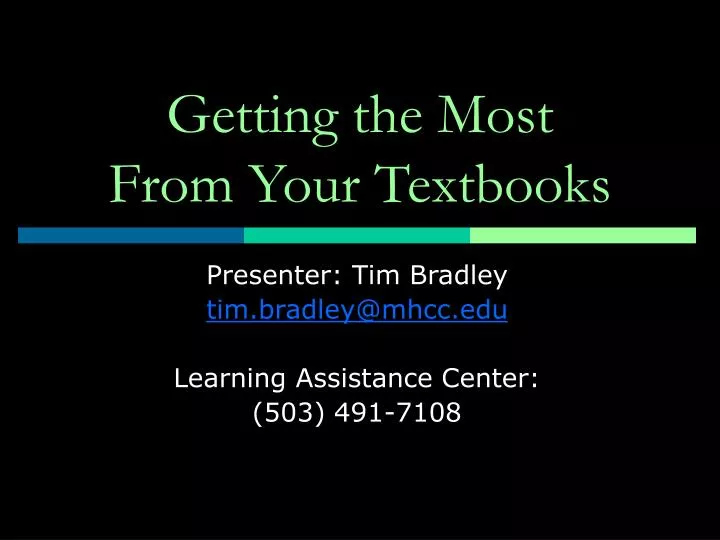 getting the most from your textbooks