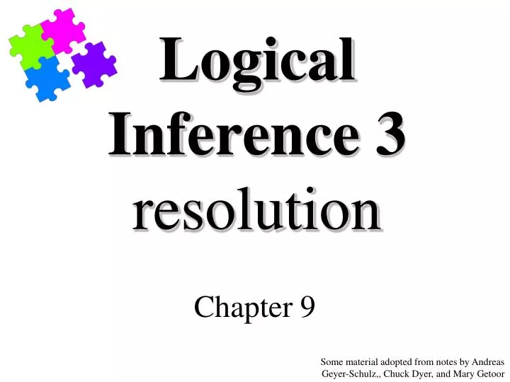 logical inference 3 resolution