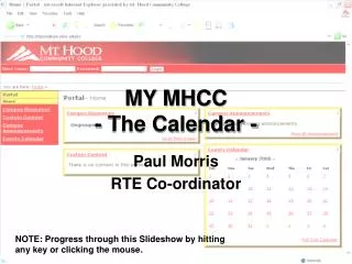 MY MHCC - The Calendar -