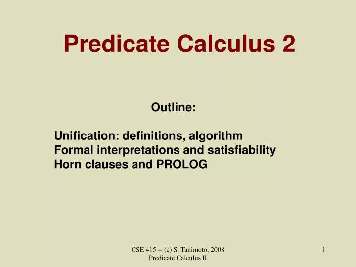 predicate calculus 2