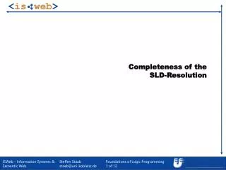 Completeness of the SLD-Resolution