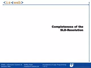 completeness of the sld resolution