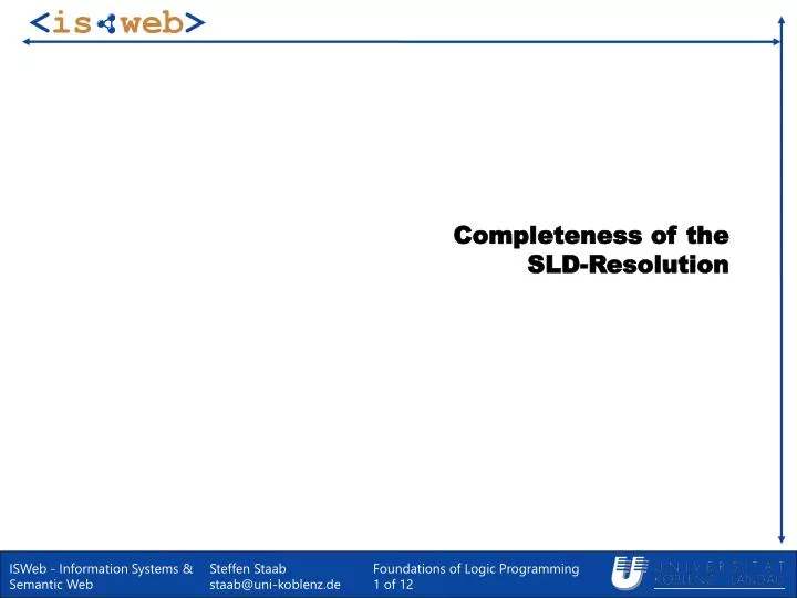 completeness of the sld resolution
