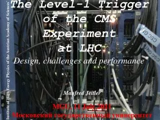 The Level-1 Trigger of the CMS Experiment at LHC Design, challenges and performance