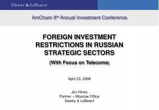 AmCham 9 th Annual Investment Conference