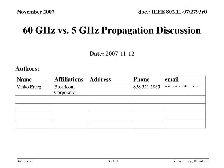 60 ghz vs 5 ghz propagation discussion