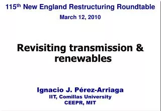 Revisiting transmission &amp; renewables