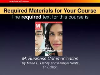 Required Materials for Your Course
