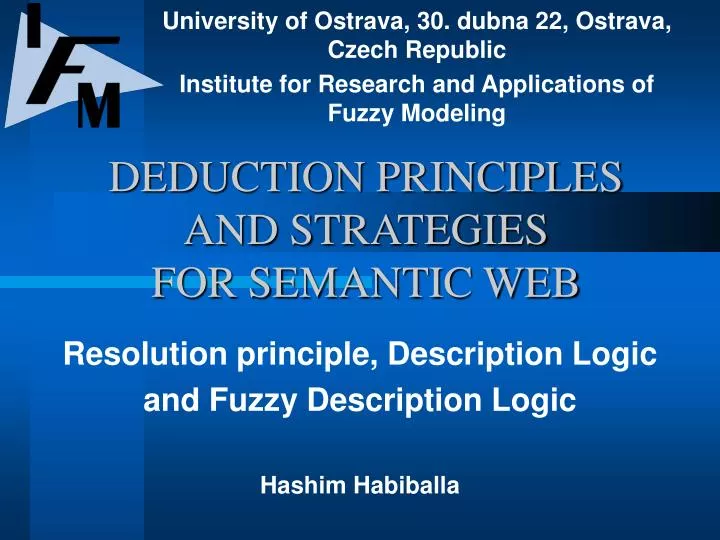 deduction principles and strategies for semantic web