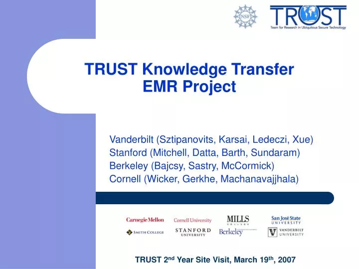 trust knowledge transfer emr project