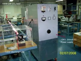 100W CW CO 2 laser