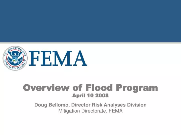 overview of flood program april 10 2008