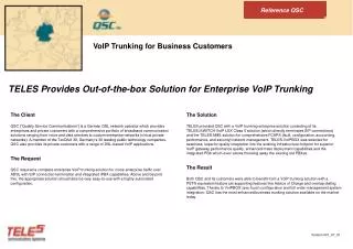 VoIP Trunking for Business Customers