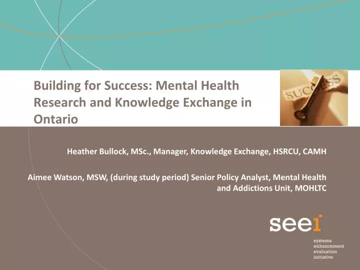 building for success mental health research and knowledge exchange in ontario