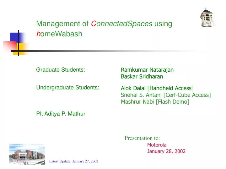 management of c onnectedspaces using h omewabash