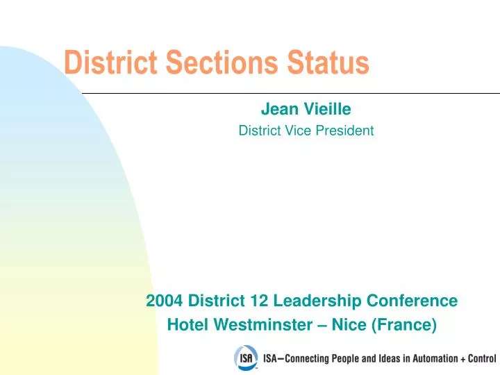 district sections status