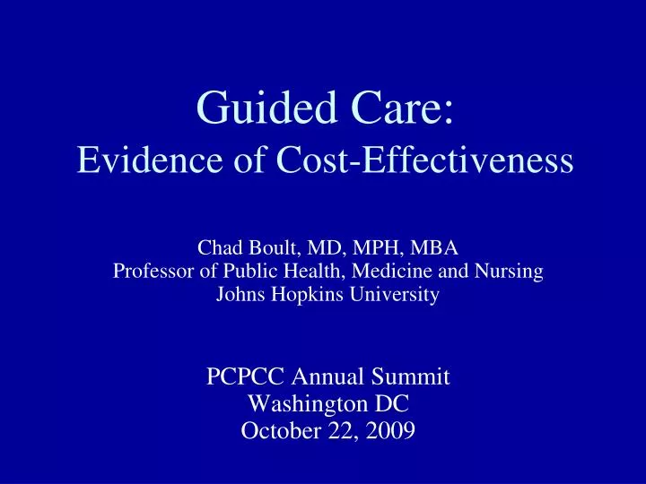 guided care evidence of cost effectiveness