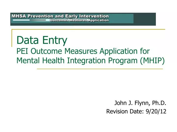 data entry pei outcome measures application for mental health integration program mhip