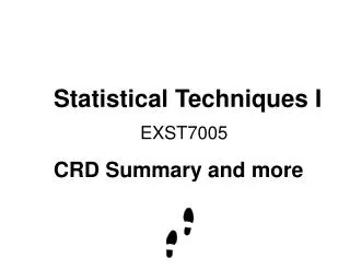 Statistical Techniques I