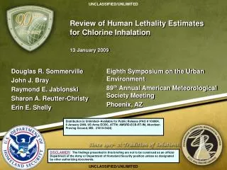 Review of Human Lethality Estimates for Chlorine Inhalation
