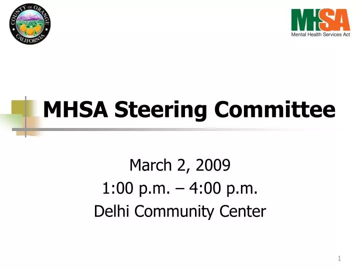 mhsa steering committee