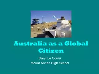 Australia as a Global Citizen