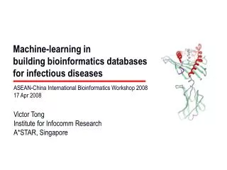 Machine-learning in building bioinformatics databases for infectious diseases