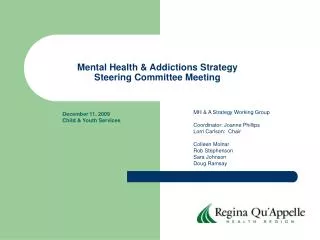 Mental Health &amp; Addictions Strategy Steering Committee Meeting