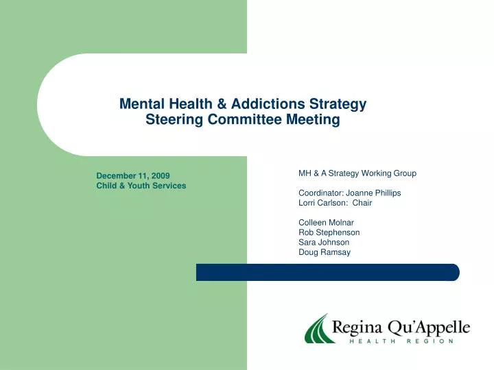 mental health addictions strategy steering committee meeting