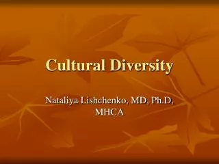 Cultural Diversity