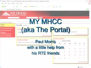 MY MHCC (aka The Portal)
