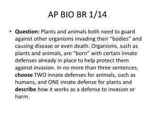 AP BIO BR 1/14