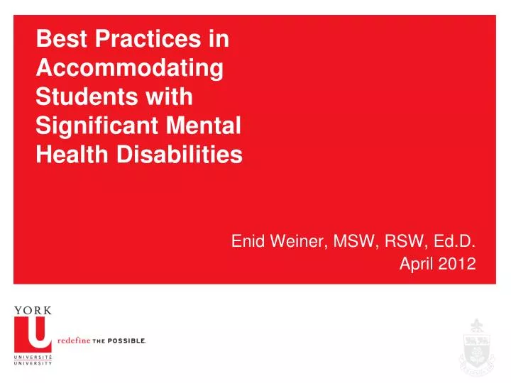 best practices in accommodating students with significant mental health disabilities
