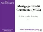 Comprehensive Online Training for Mortgage Credit Certificate (MCC) Program: Florida Housing - slide 1