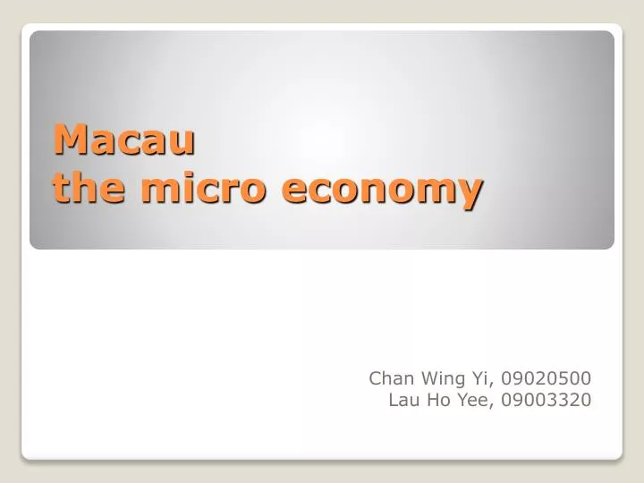 macau the micro economy